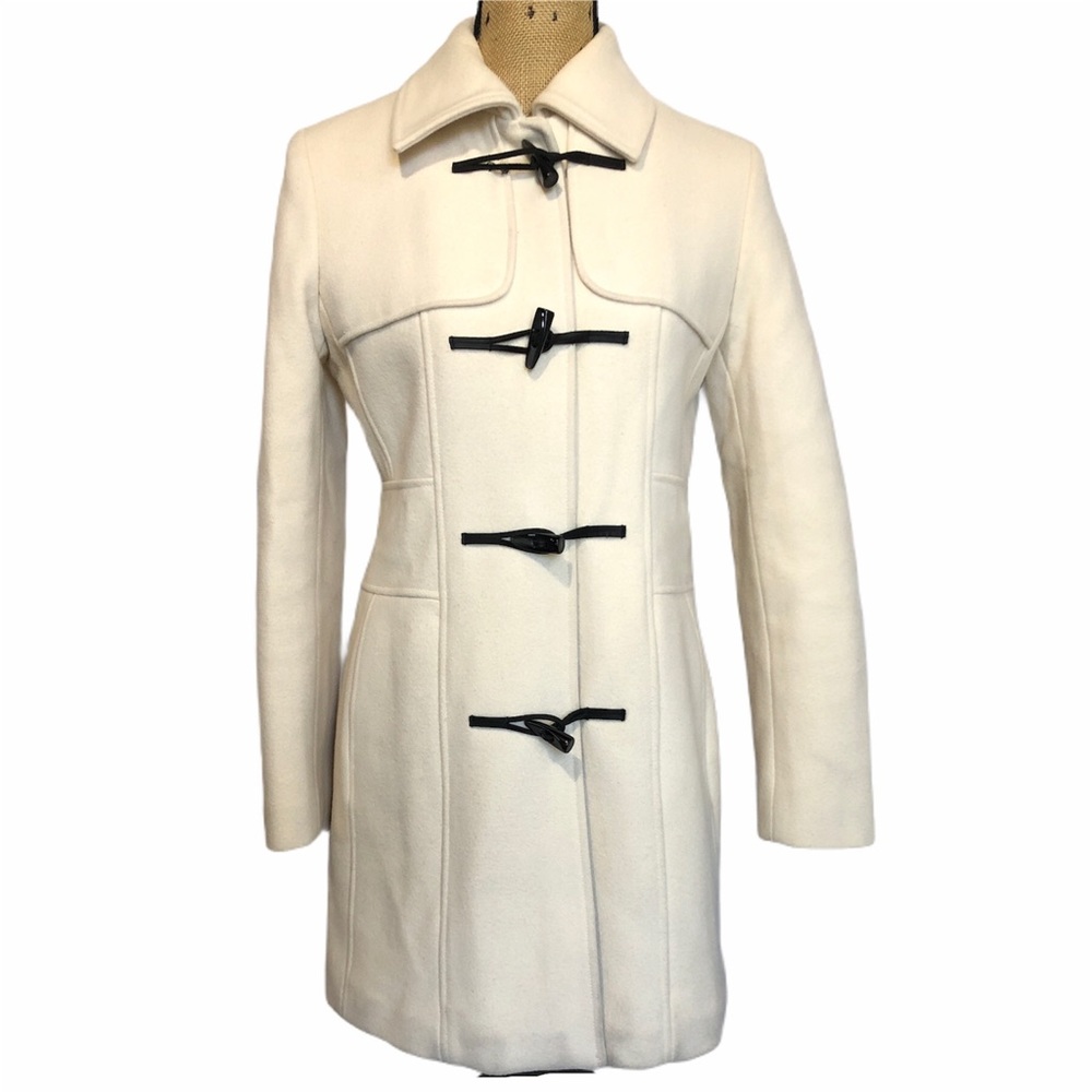 Banana Republic Cream White Wool Overcoat Jacket